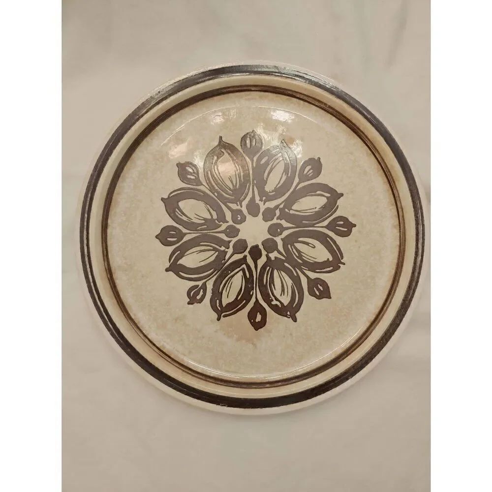 Vintage Daekor Matt Ironstone Beige/Brown Floral Oven To Table Plate